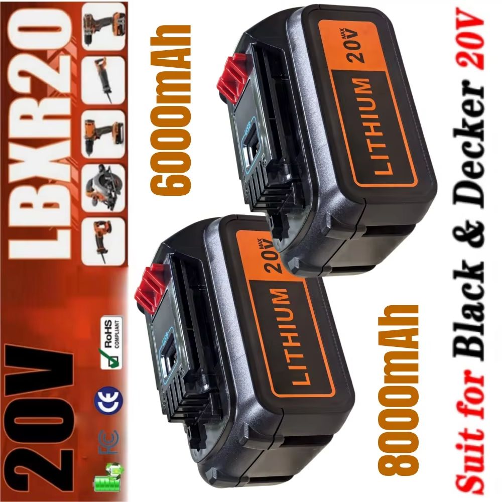 Black+Decker Tool 20V Max - بطارية بديلة عالية السعة 8 أمبير