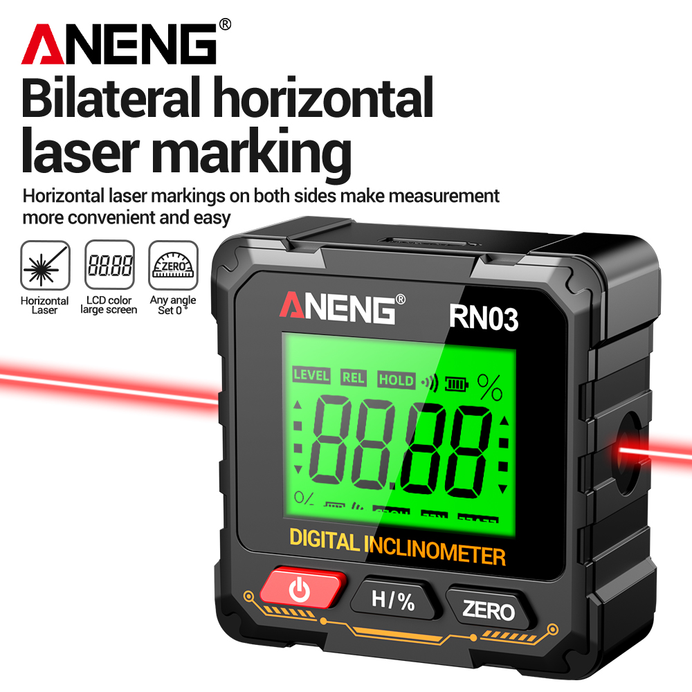Industrial Laser Alignment Tool - مكتشف زاوية رقمي مغناطيسي ANENG RN03