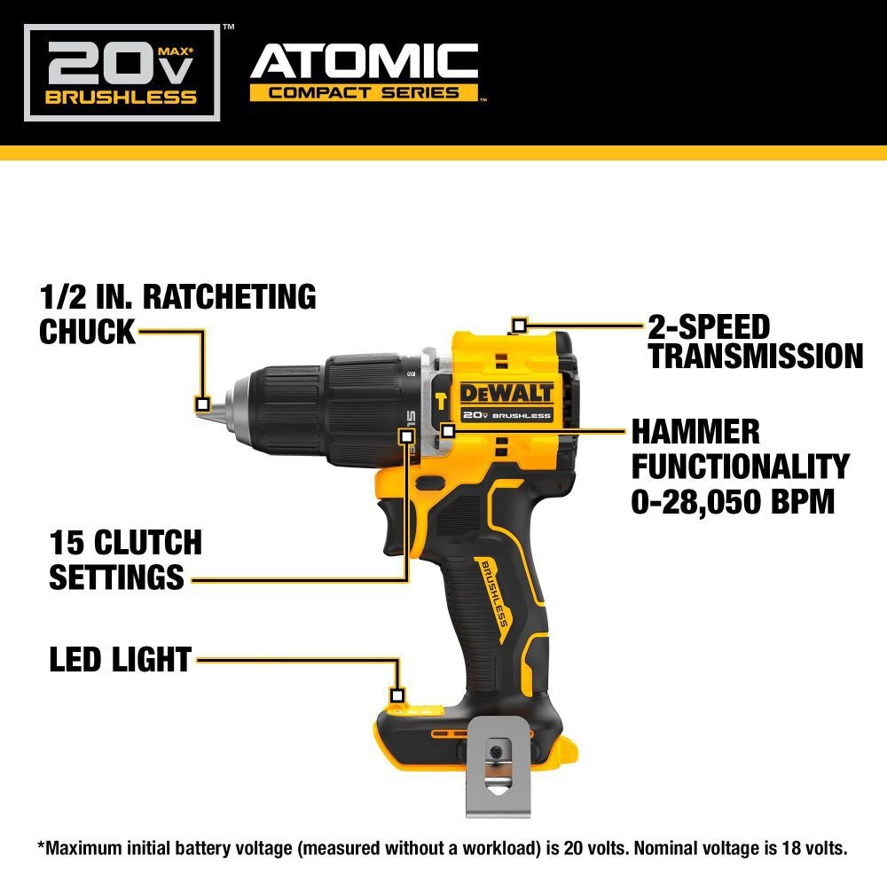 ديوالت DCD799 أتوميك 20 فولت م - مراجعة Dewalt Drill Atomic 20V وسعره