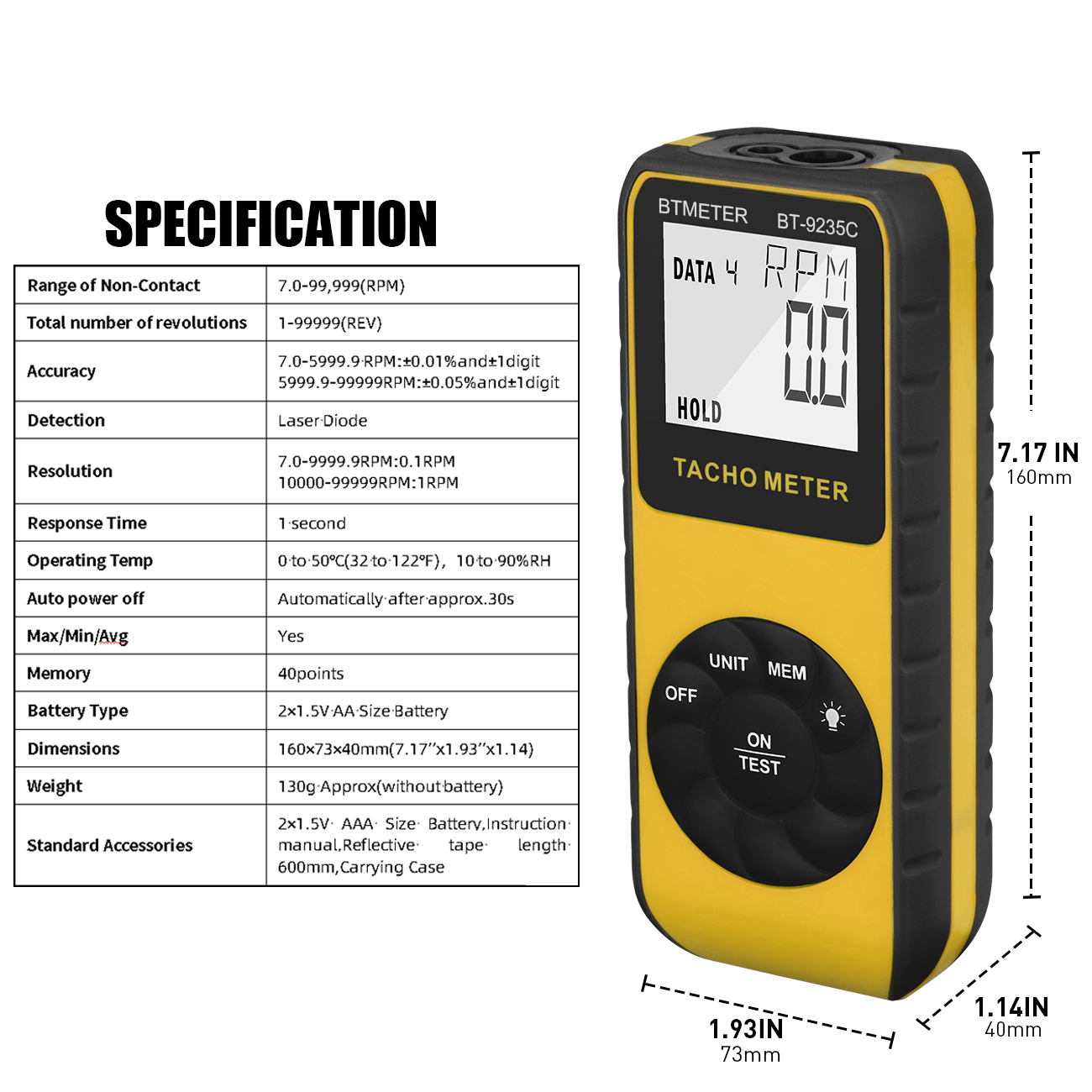 مقياس سرعة الدوران الرقمي بالل - مراجعة Industrial Laser Tachometer وسعره