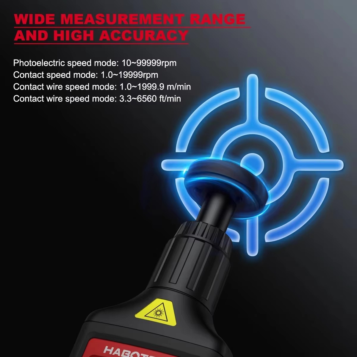 جهاز قياس السرعة الرقمي HABOTE - مراجعة Industrial Laser Tachometer وسعره