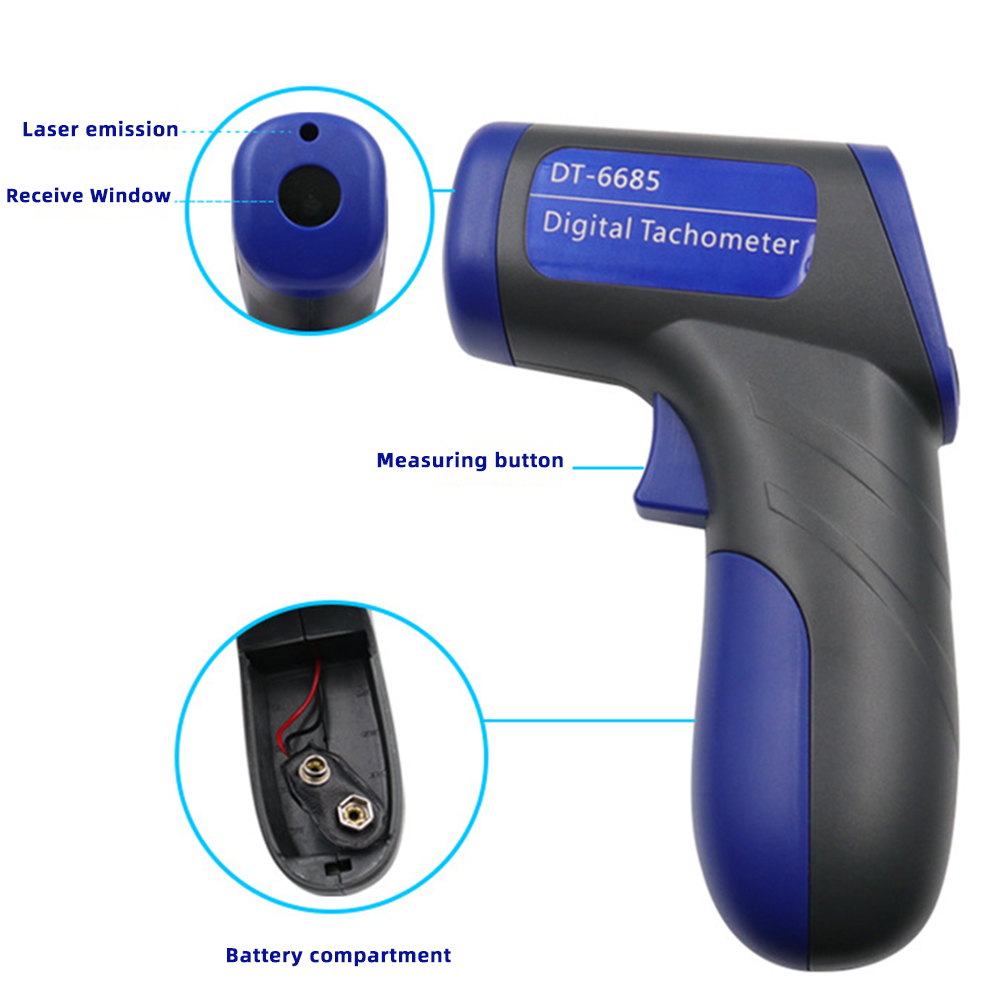 عدم الاتصال الأشعة تحت الحمراء - مراجعة Industrial Laser Tachometer وسعره