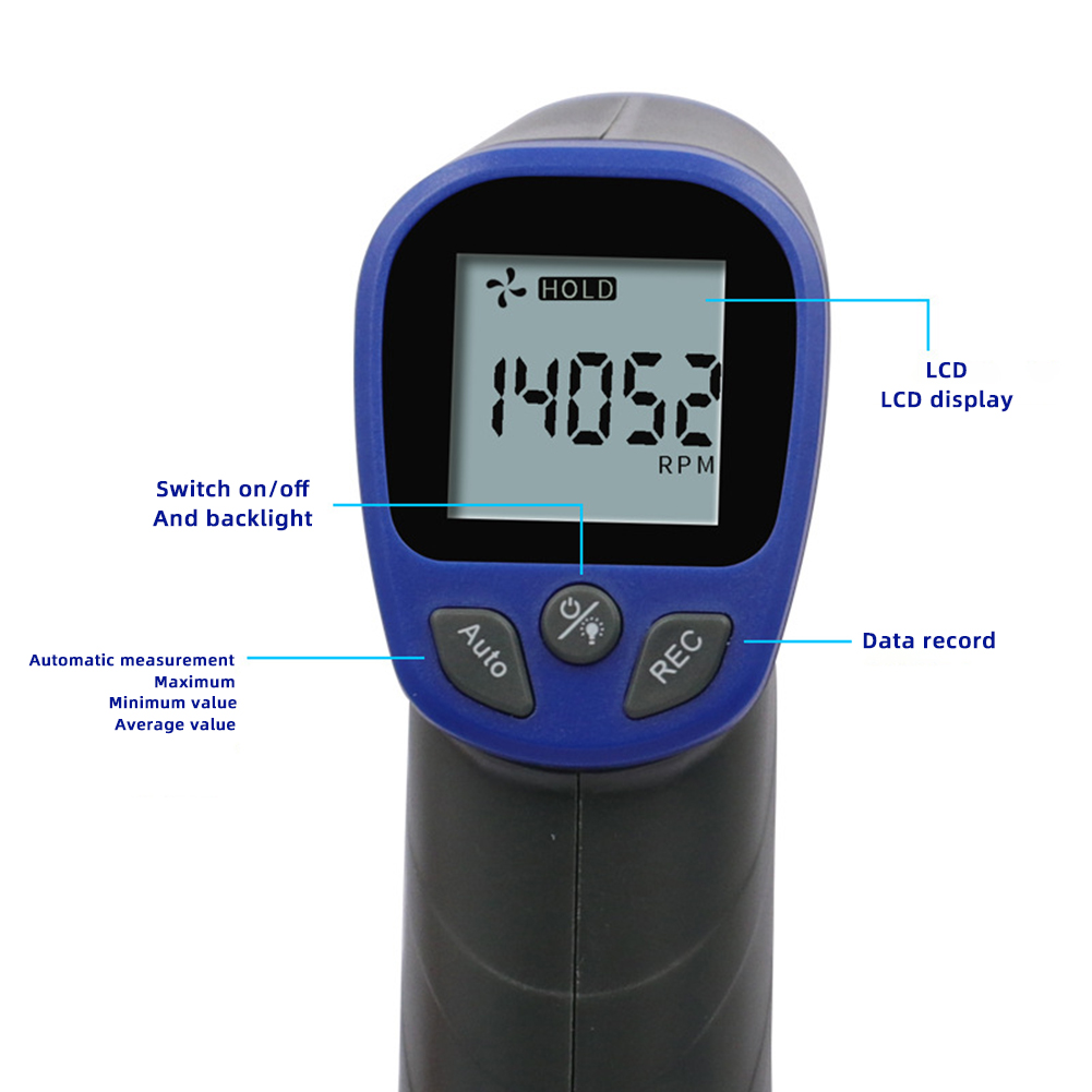 عدم الاتصال الأشعة تحت الحمراء - مراجعة Industrial Laser Tachometer وسعره