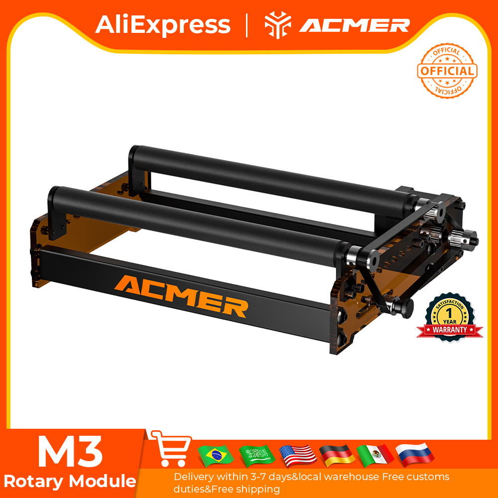 أسطوانة ليزر دوارة ACMER M3 36 - مراجعة Industrial Laser Engraving Machine وسعره