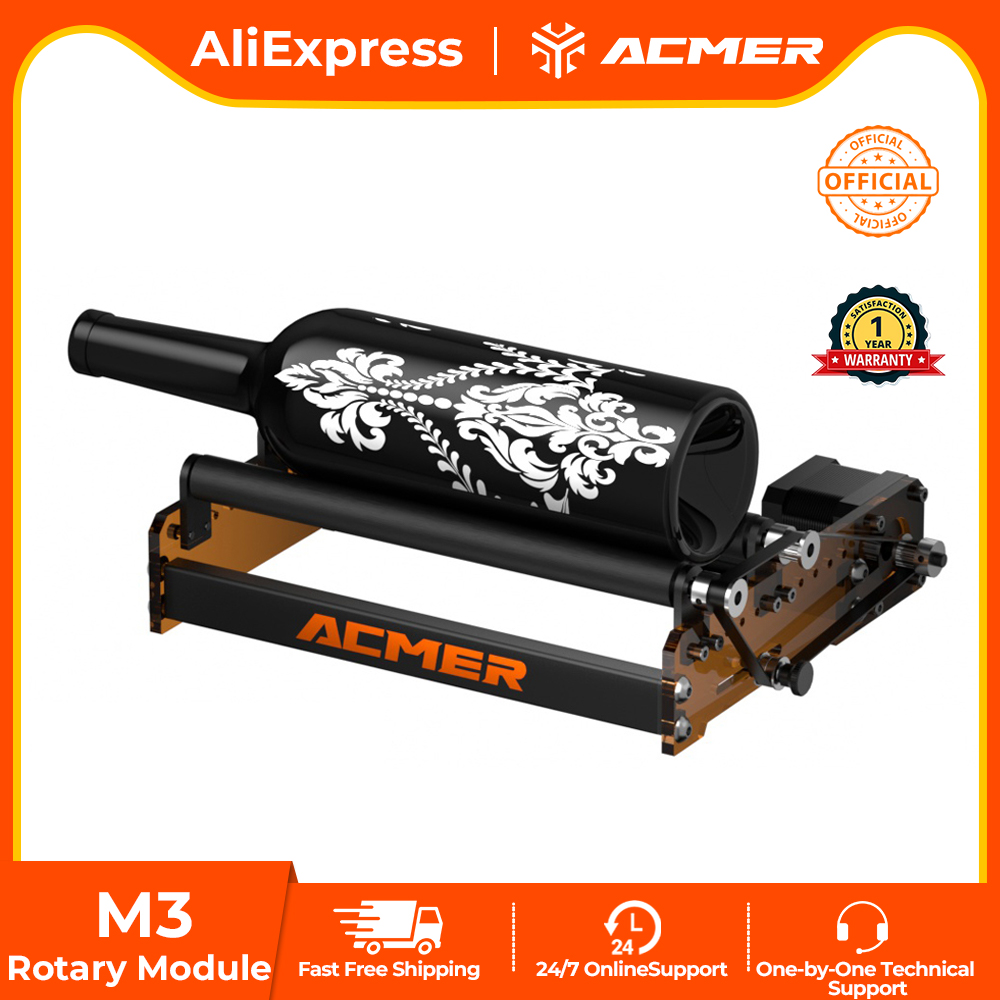 أسطوانة ليزر دوارة ACMER M3 36 - مراجعة Industrial Laser Engraving Machine وسعره