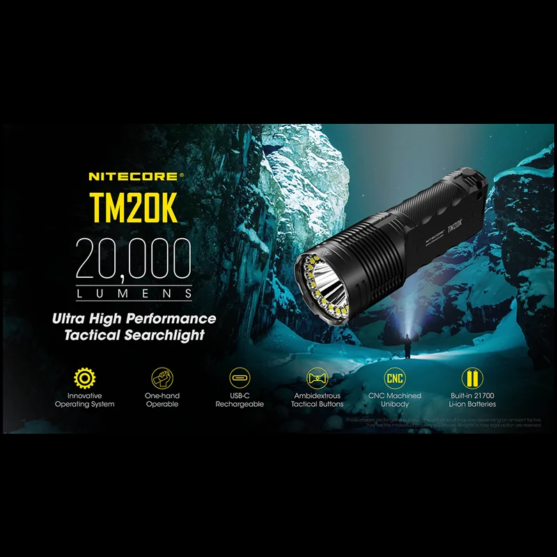 NITECORE TM20K 20000 لومينز ال - مراجعة Honeycomb Laser Bed وسعره