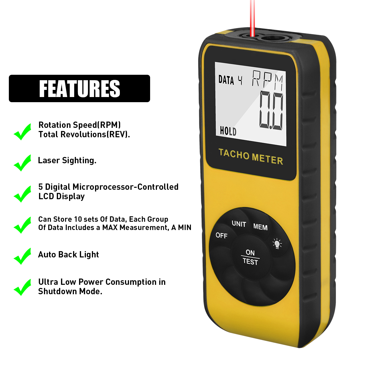 مقياس سرعة الدوران الرقمي بالل - مراجعة Industrial Laser Tachometer وسعره
